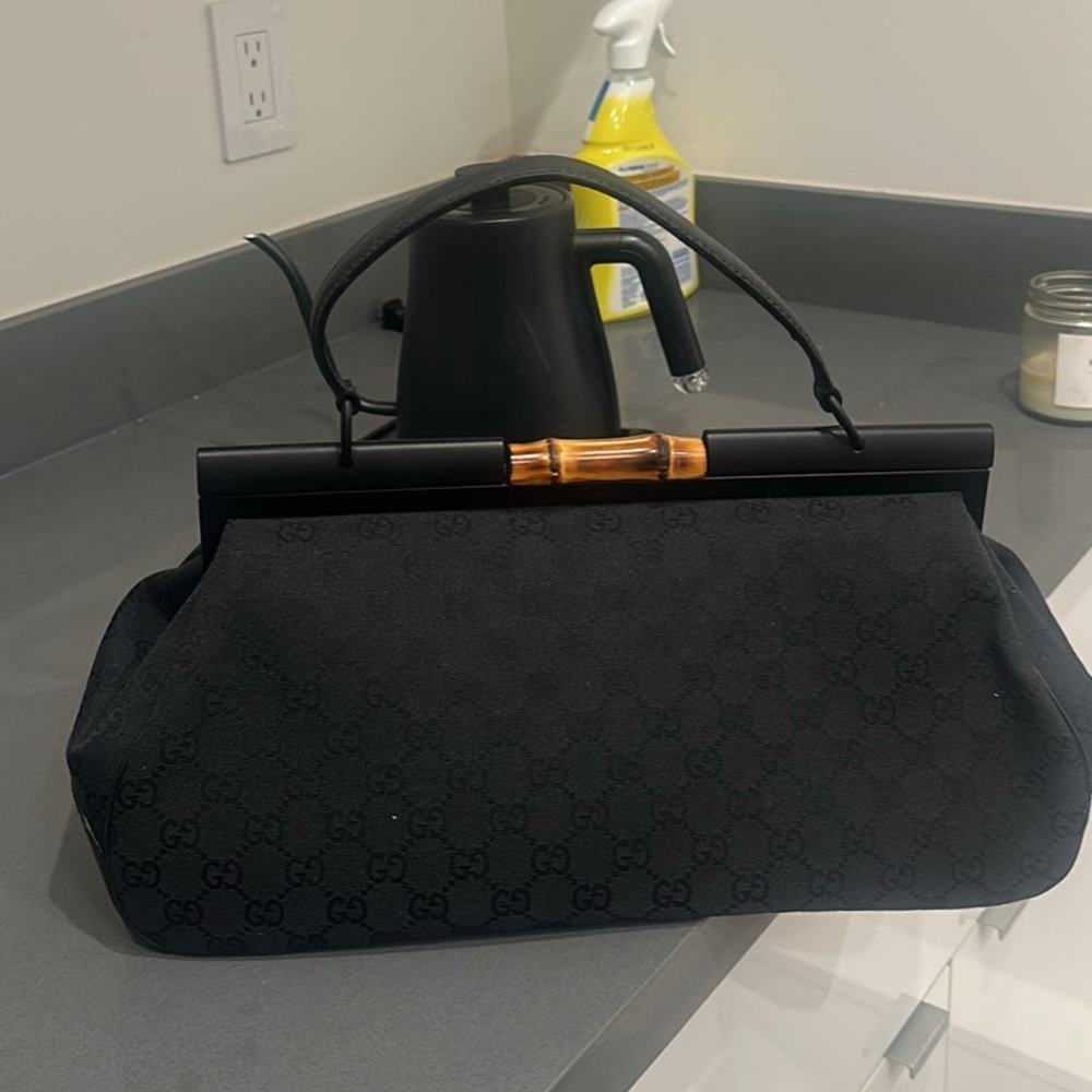Gucci Black top handle Bag with Bamboo Accent - Picture 1 of 3